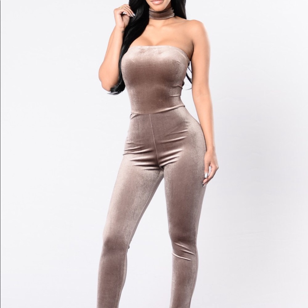 Fashion Nova suede jumpsuit